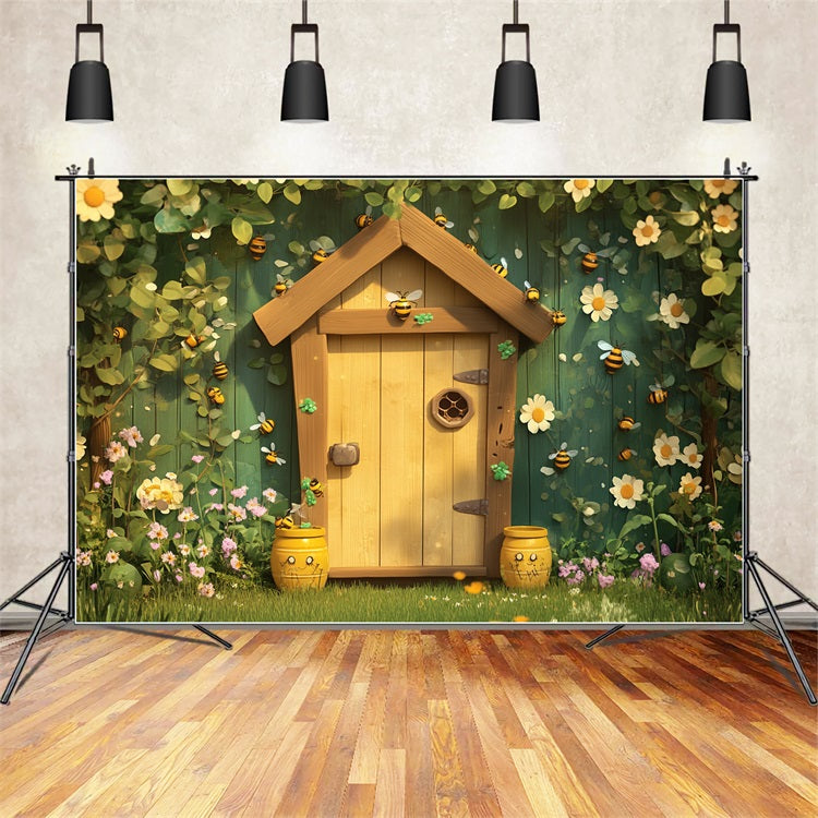 Fond Photo Printemps Cottage Floral Abeille LXX1-73