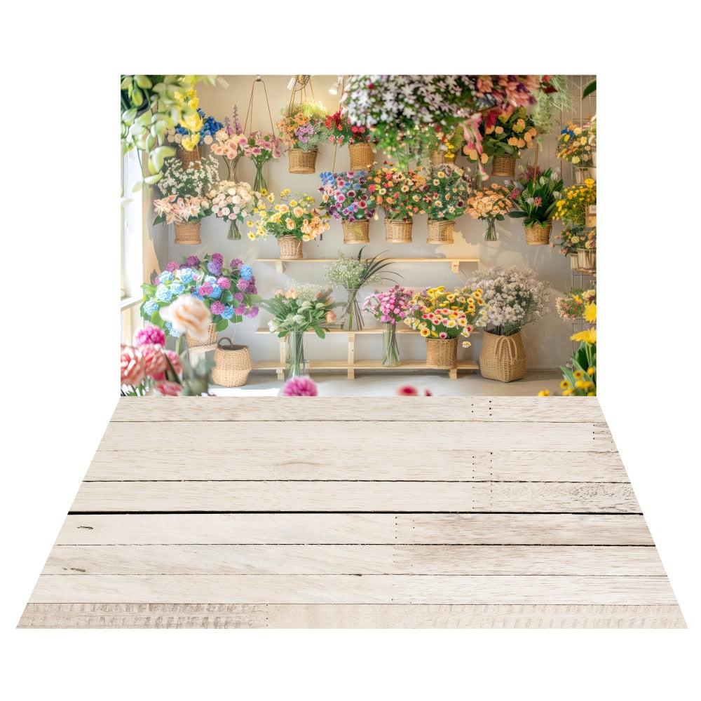 Toile de fond Vitrine Boutique Florale + Sol Ferme Vintage LXX2-194
