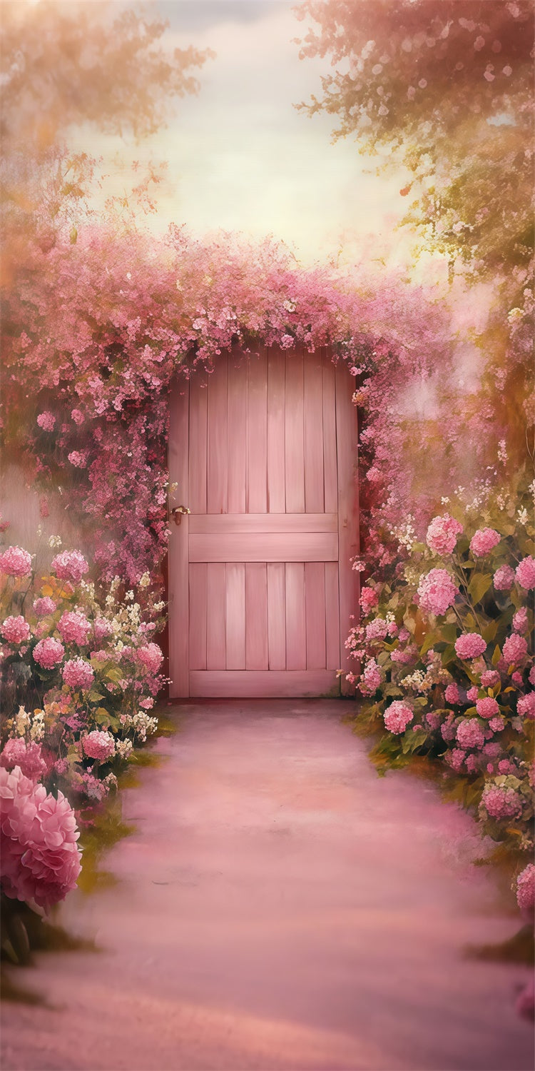 Toile de fond Sweep Photographie Florale Porte Jardin Fleurs Roses LXX2-302