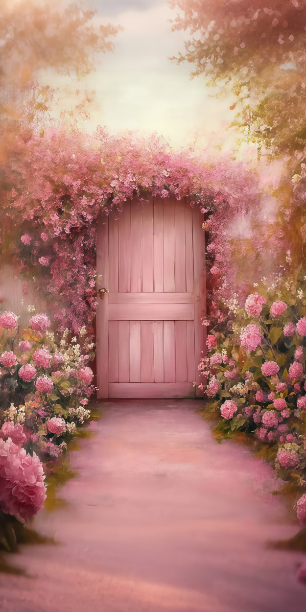 Toile de fond Sweep Photographie Florale Porte Jardin Fleurs Roses LXX2-302