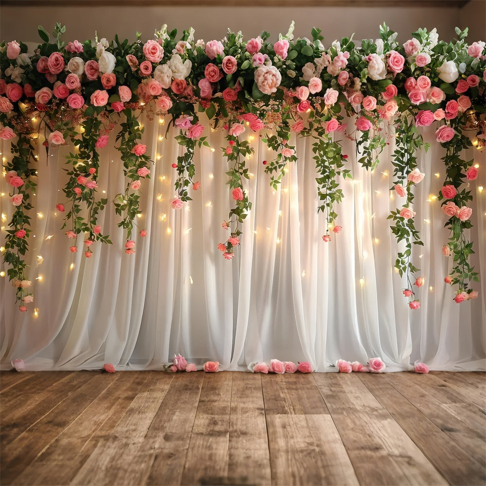 Fond Photo Printemps Rose Suspendue Lueur Chaude LXX2-49