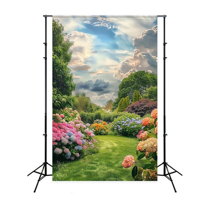 Fond Photo Printemps Paradis Floral Ciel Bleu LXX2-62