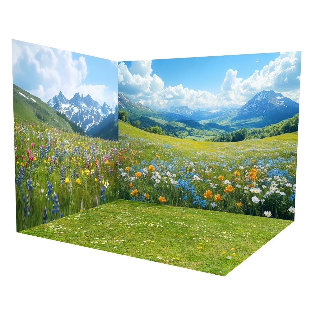 Ensemble de Salle Prairie Fleurie Montagne Printanière LXX3-10
