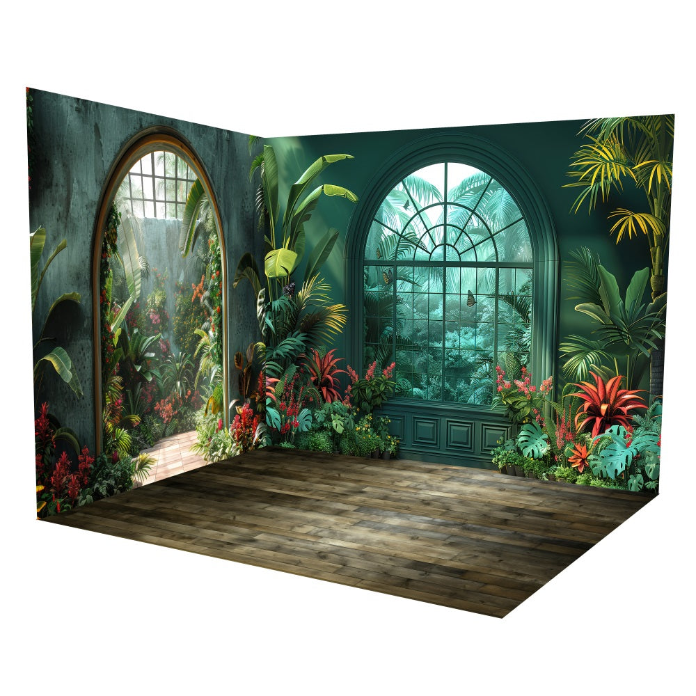 Ensemble de Salle Arche de Serre Tropicale Bohème Fenêtre LXX3-3