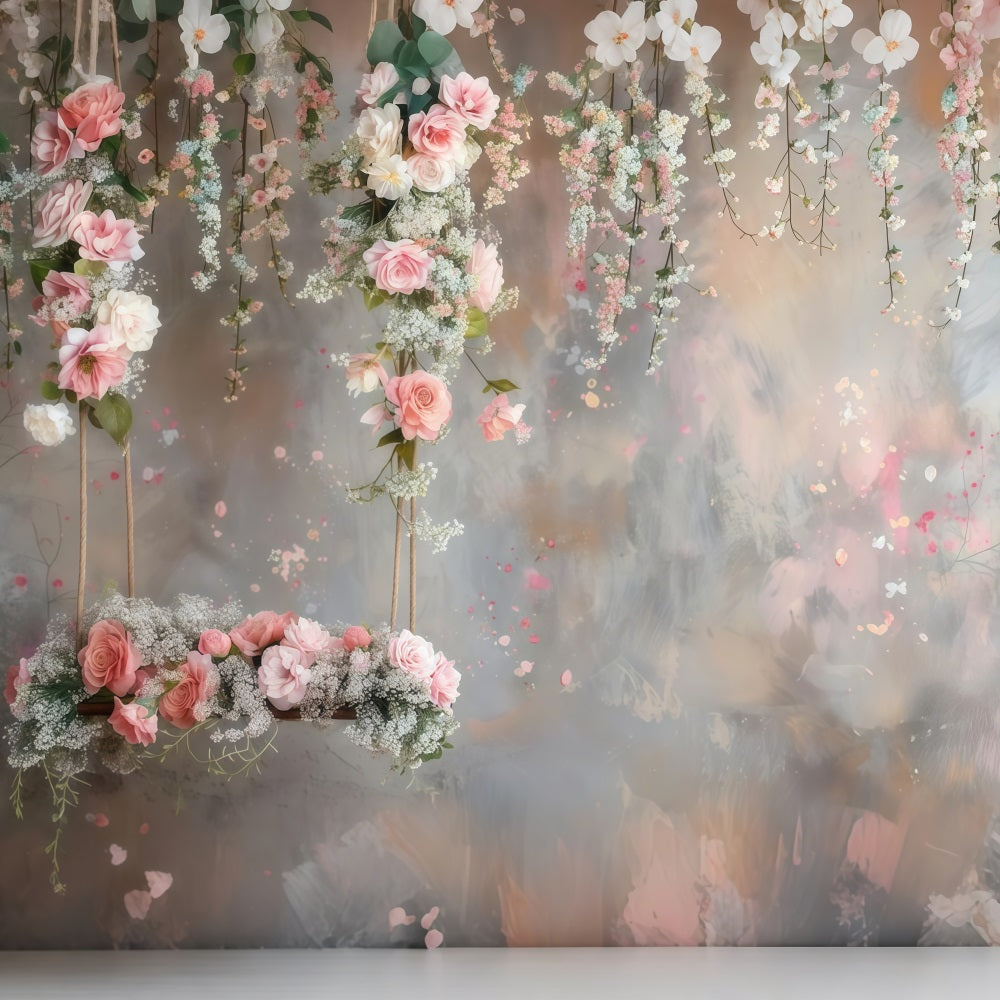 Toile de fond Fête des Mères Photographie Balançoire Florale LXX3-38
