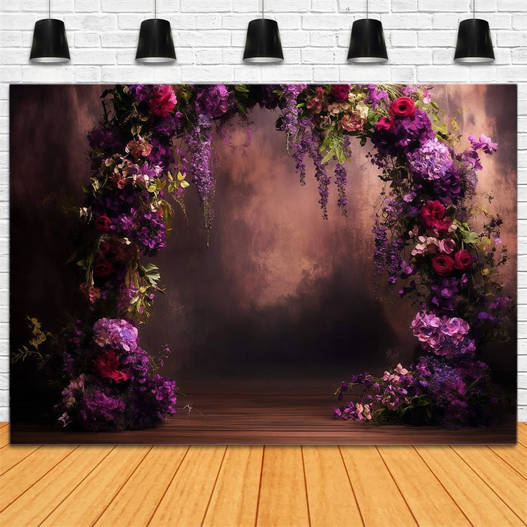 Toile de fond Fête des Mères Arche Florale Violet Profond LXX3-42