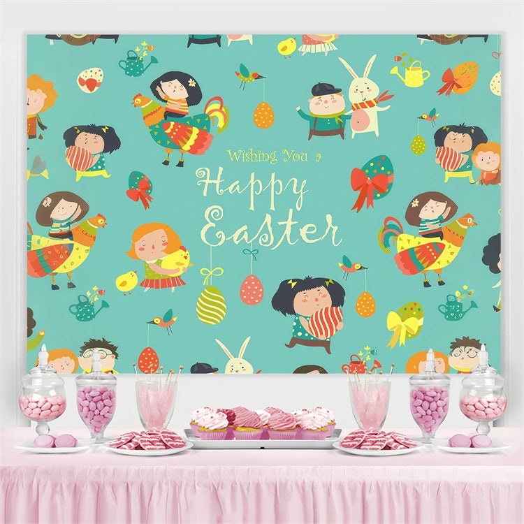Toile de fond Déco Pâques Chasse aux Œufs Lapin Joueur Personnalisée LXX3-96