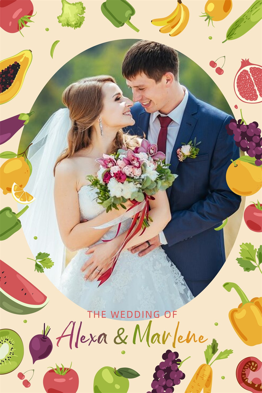 Toile de fond Mariage Personnalisée Verger de l'Amour Vibrant LXX4-136