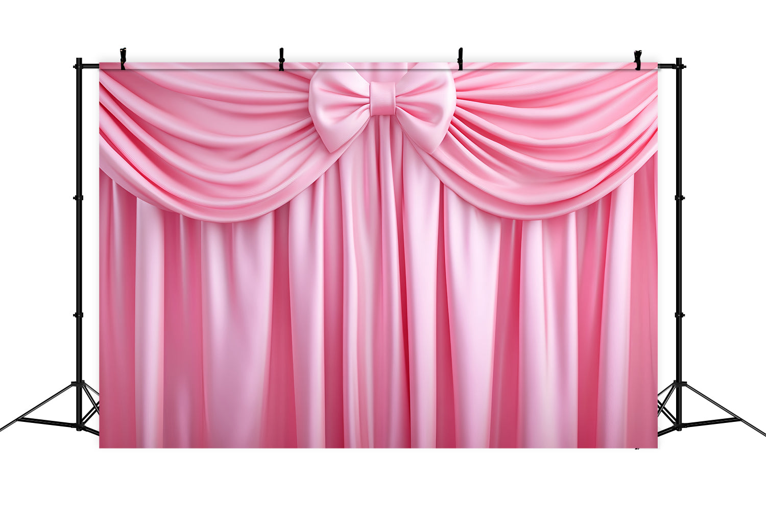 Grand fond avec nœud rose satiné et draperie Fond victorien LXX510-122