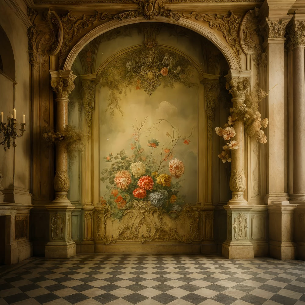 Fond mural vintage Arche baroque Bloom Hall Fond victorien LXX510-127