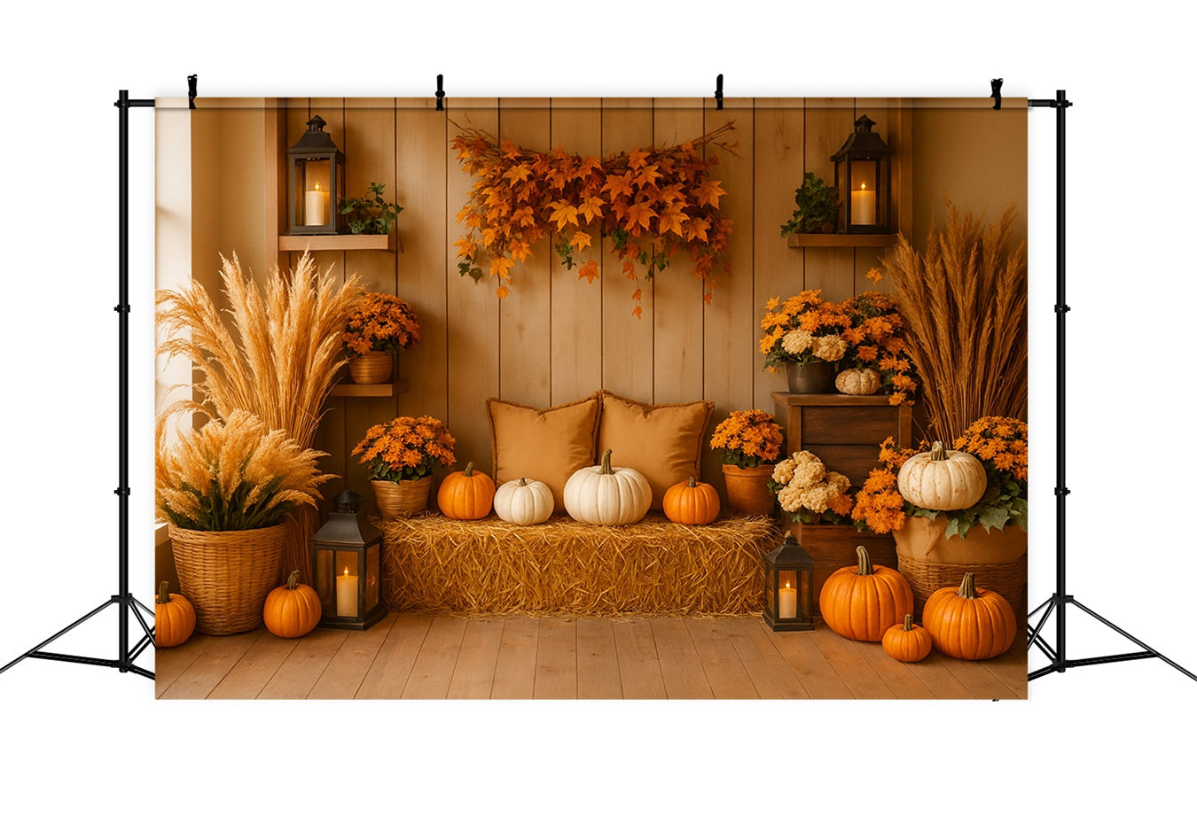 Fond photo citrouille Coin citrouille automnal Fond photo Thanksgiving LXX510-19