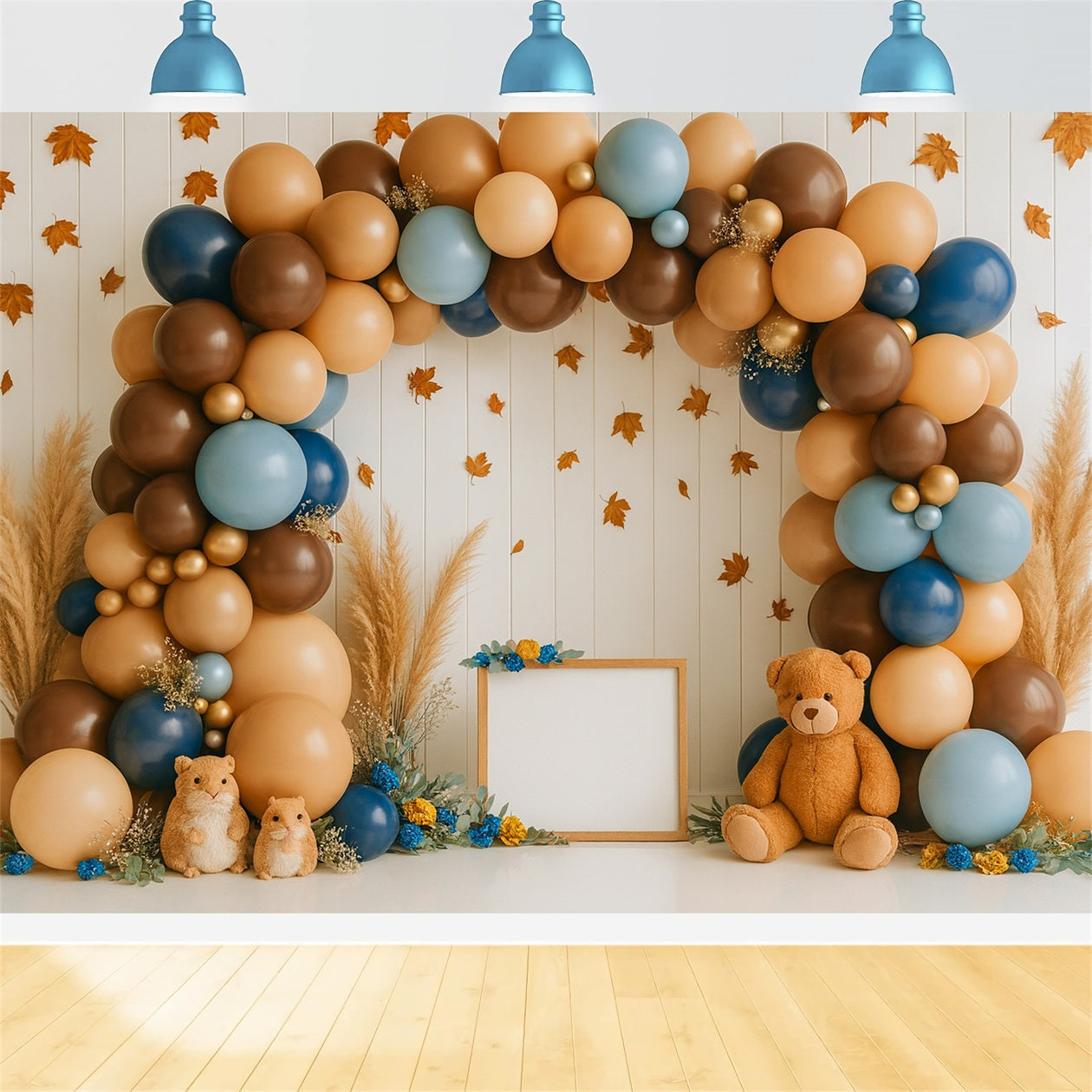 Idées de fonds automnaux Arche de ballons Célébration chaleureuse Idées de fonds pour Thanksgiving LXX510-45