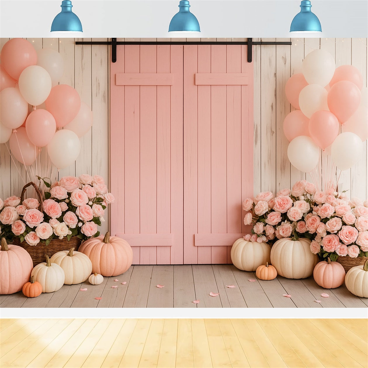 Fond de ferme Grange rose Délices floraux Fonds photo Thanksgiving LXX510-46