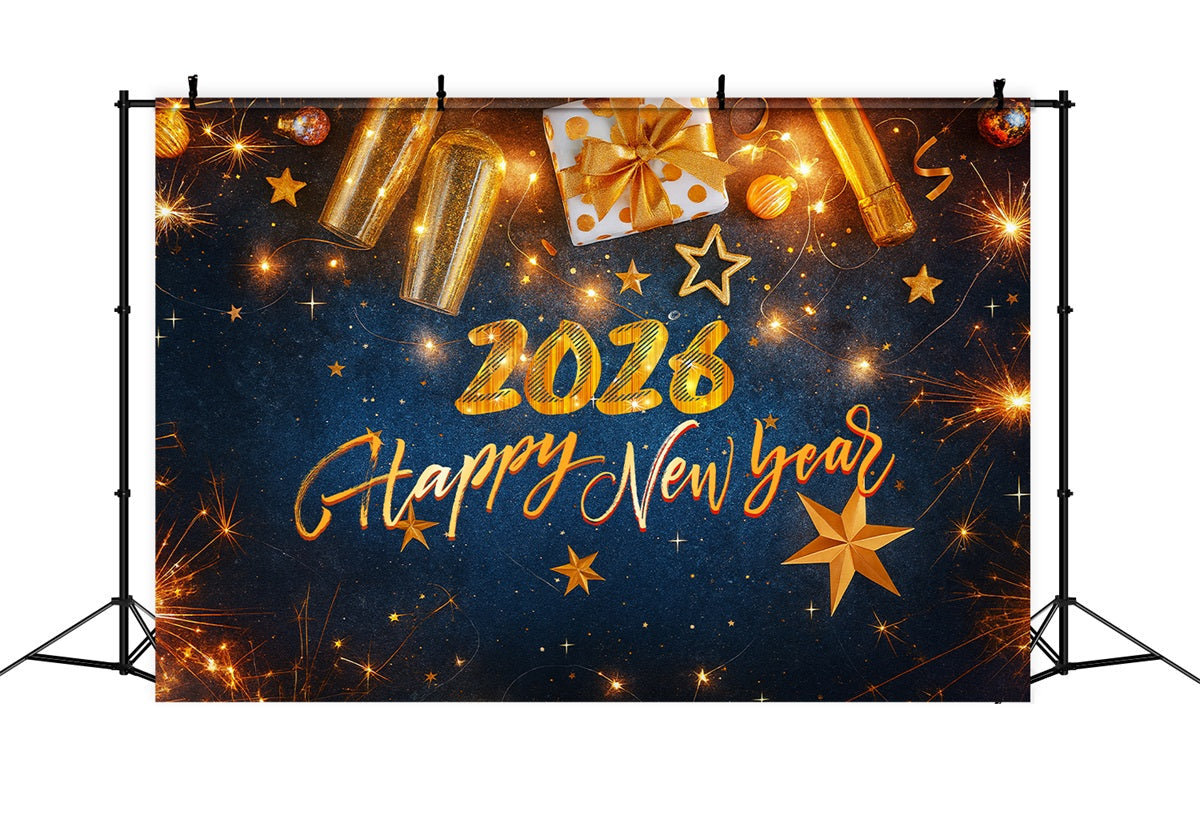 Fond pour le réveillon du Nouvel An Cadeaux Lumières Paillettes Élégance Fond pour le réveillon du Nouvel An LXX510-7