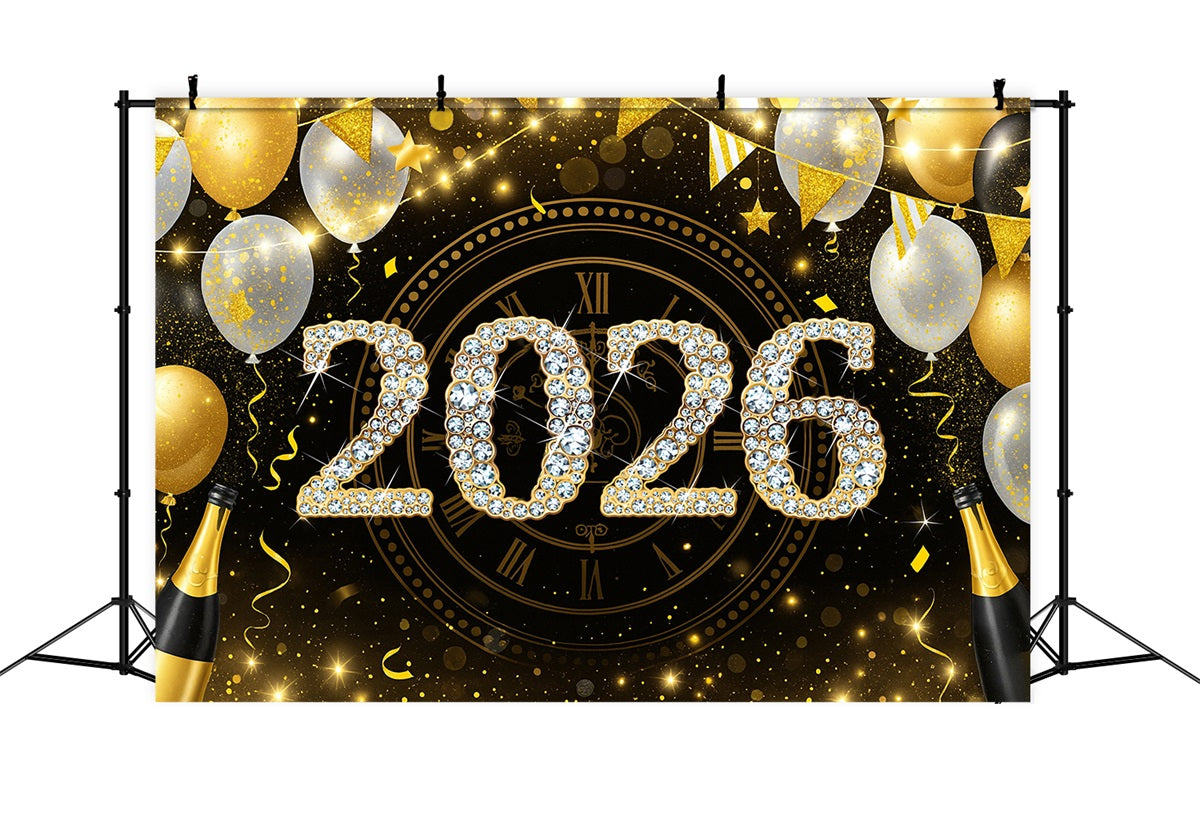 2026 Ballons de fond pour le Nouvel An Compte à rebours de minuit Fond pour le Nouvel An LXX510-8