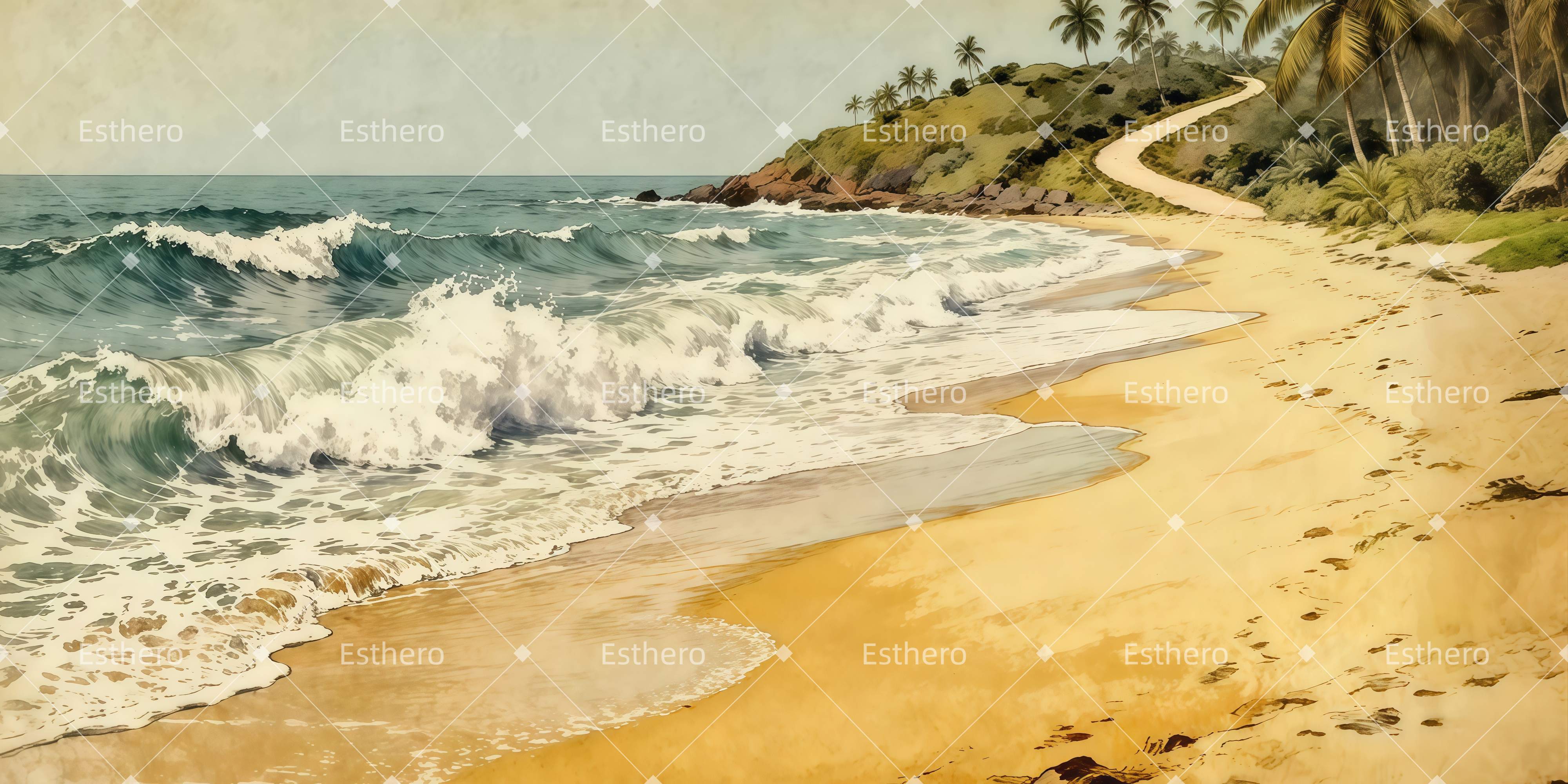 Fond de Scène Sentier De Plage Tropicale LXX511-T63