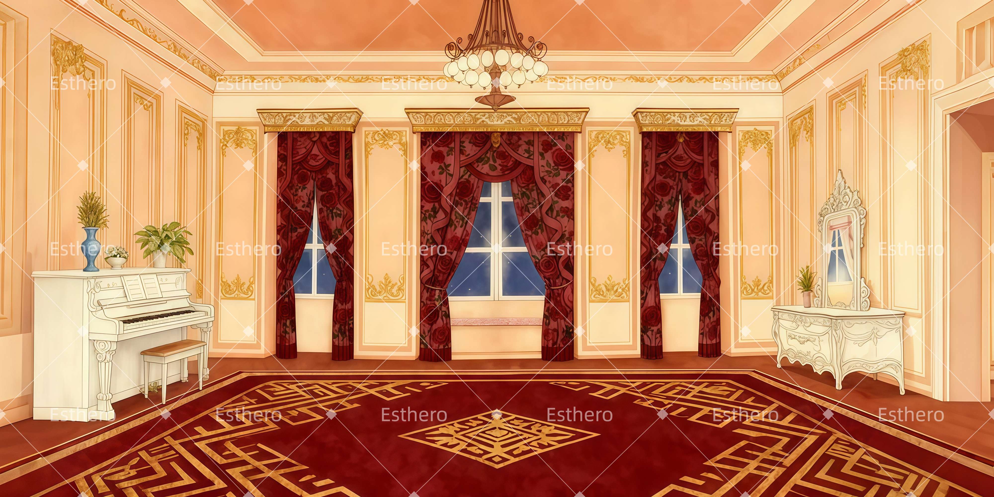 Toile de fond Theatre Salon Familial Des Paroo LXX511-T73