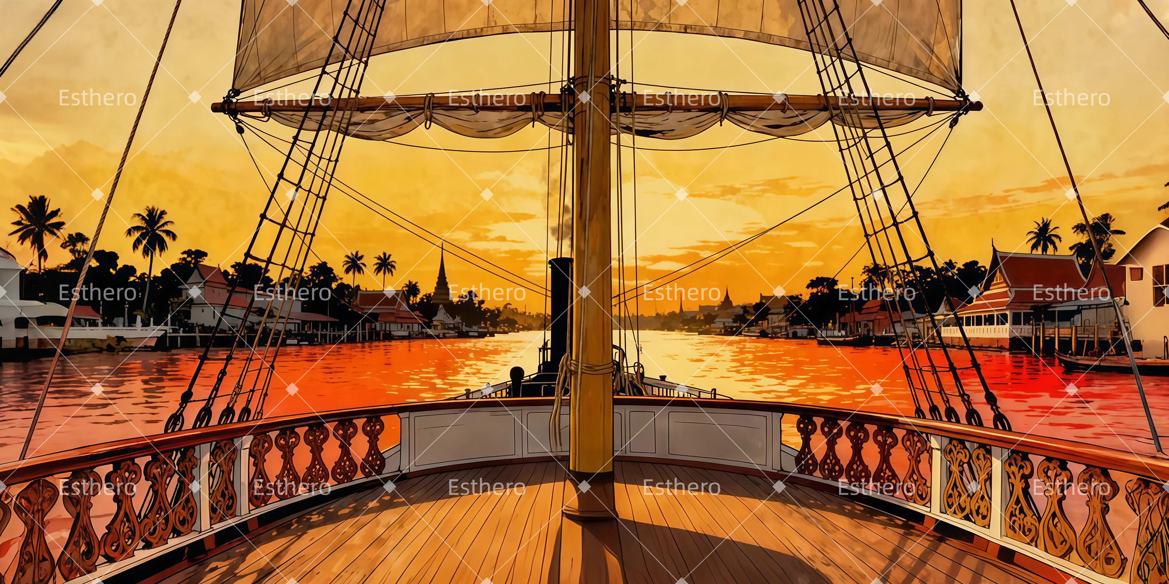 Fond de Scene Port Oriental Aux Voiles LXX511-T91
