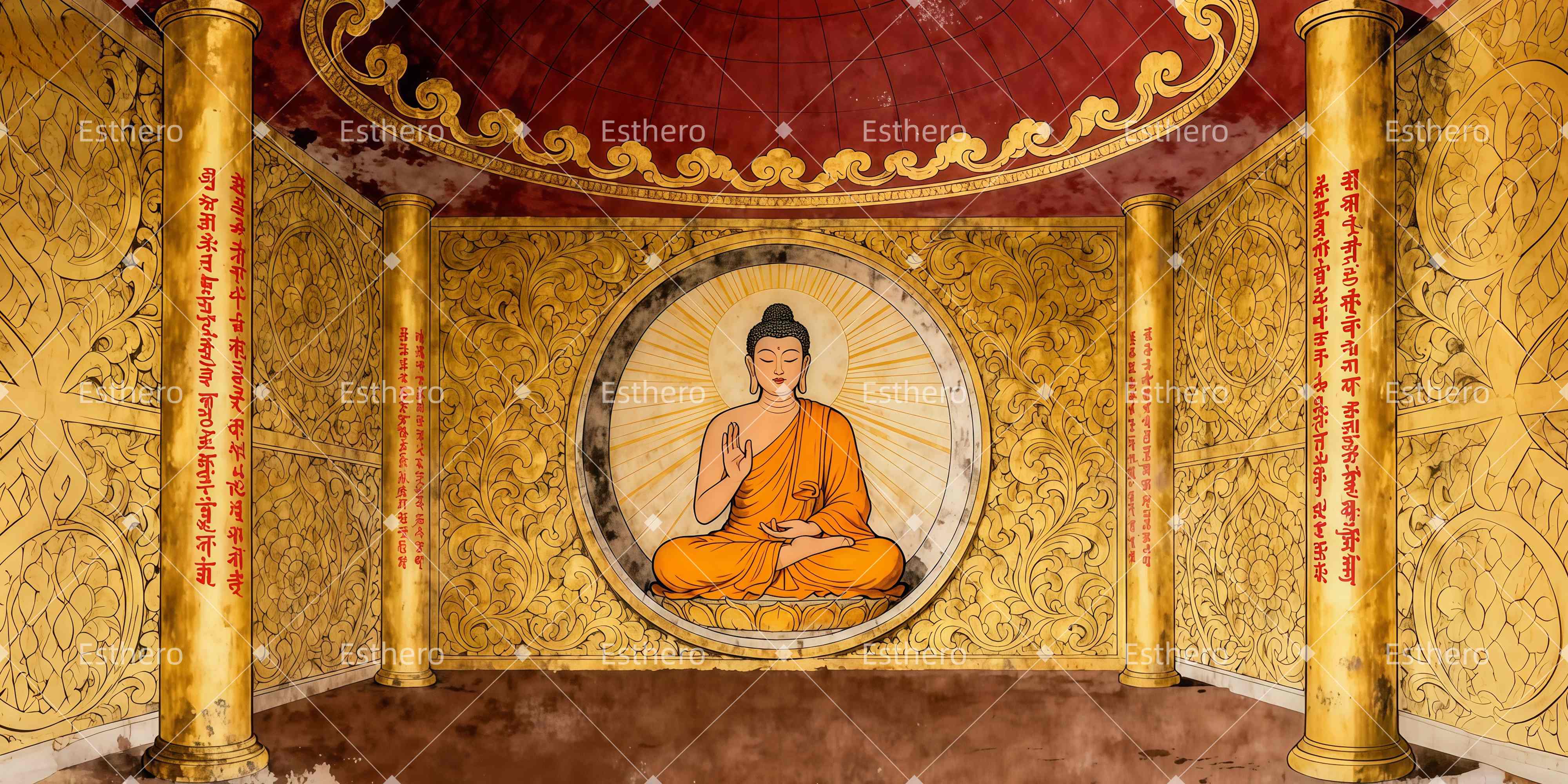 Fond de Scène Salle De Méditation Divine LXX511-T93