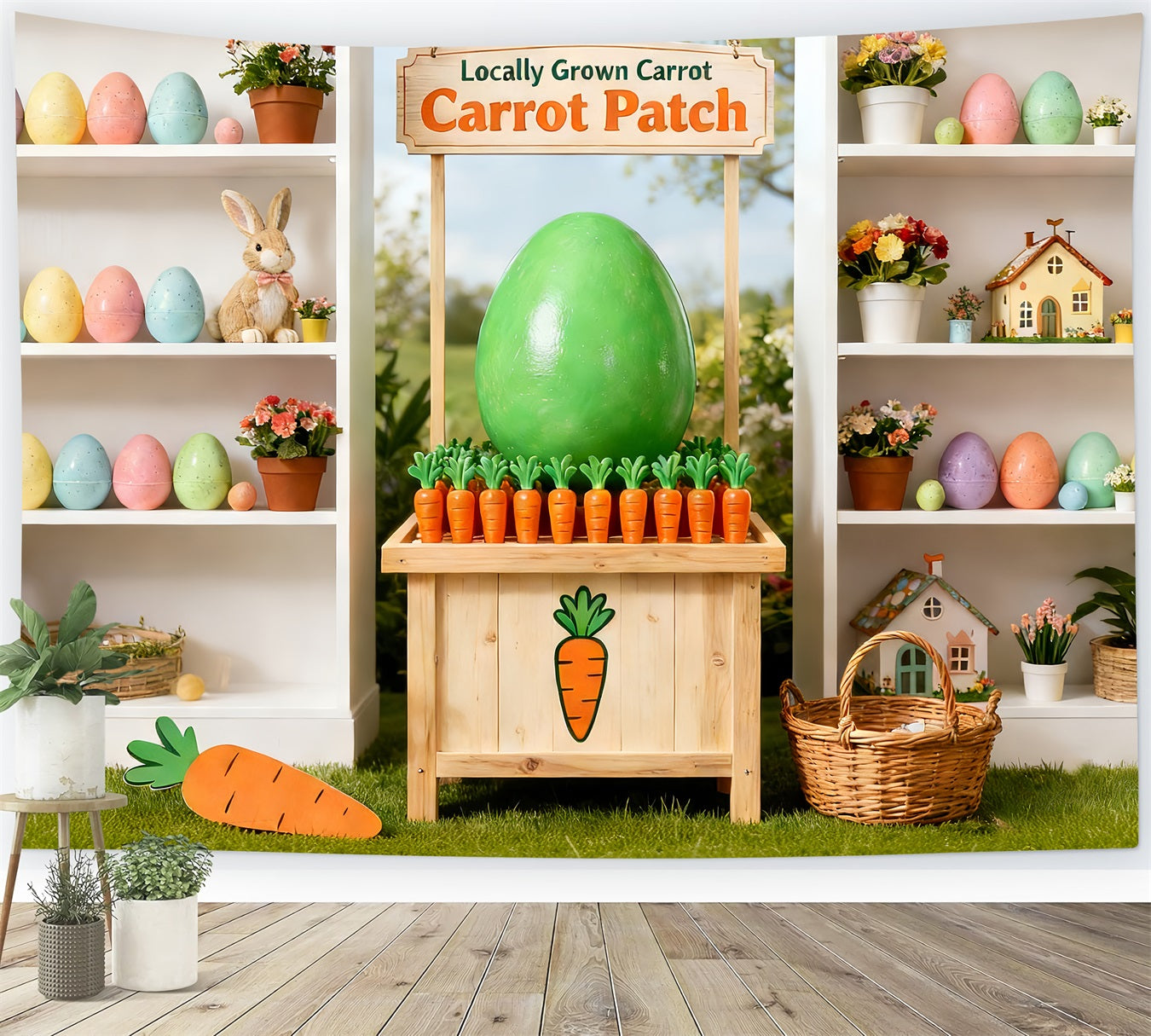 Fond Peter Rabbit Carotte Lapin Présentoir Fond de Pâques LXX512-121