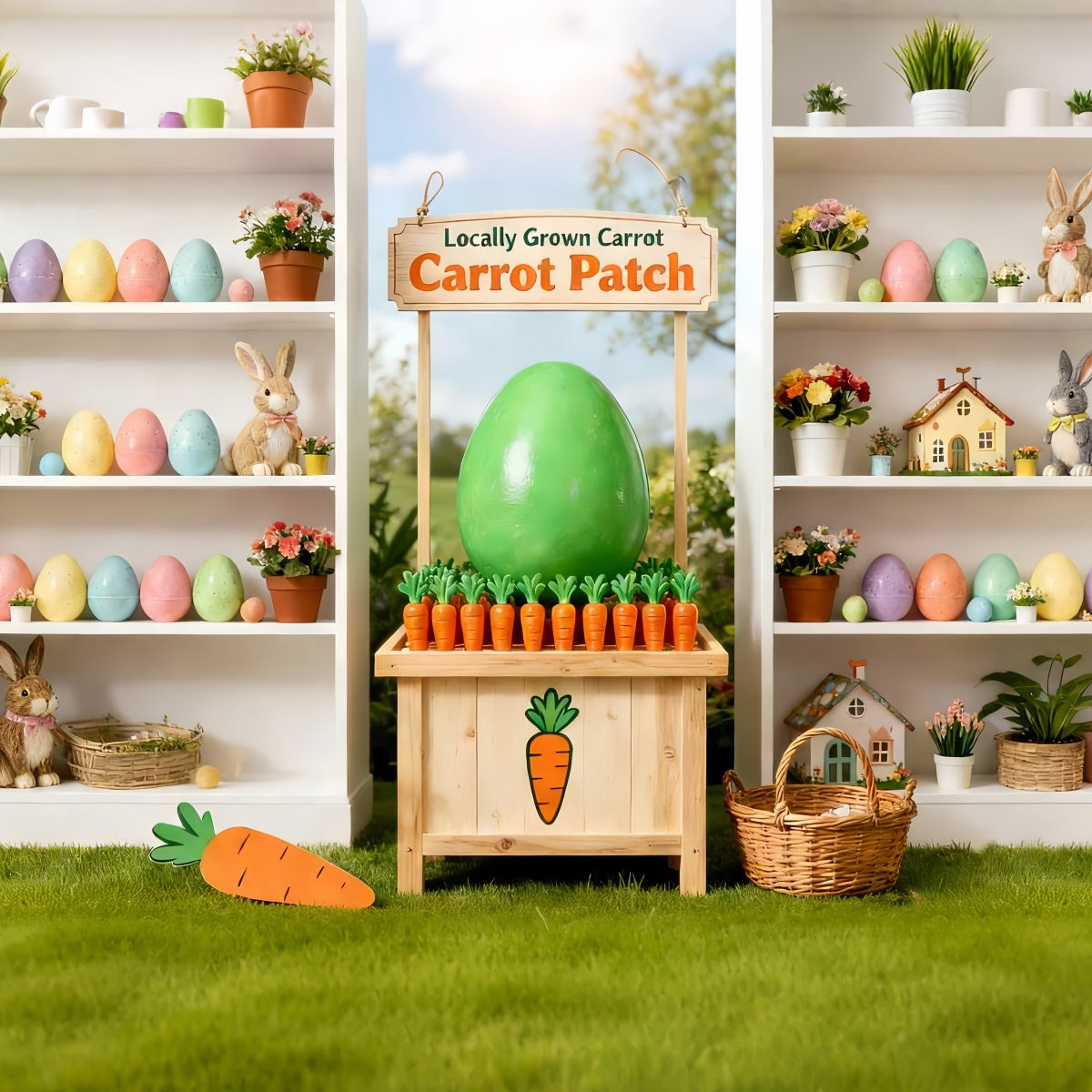 Fond Peter Rabbit Carotte Lapin Présentoir Fond de Pâques LXX512-121