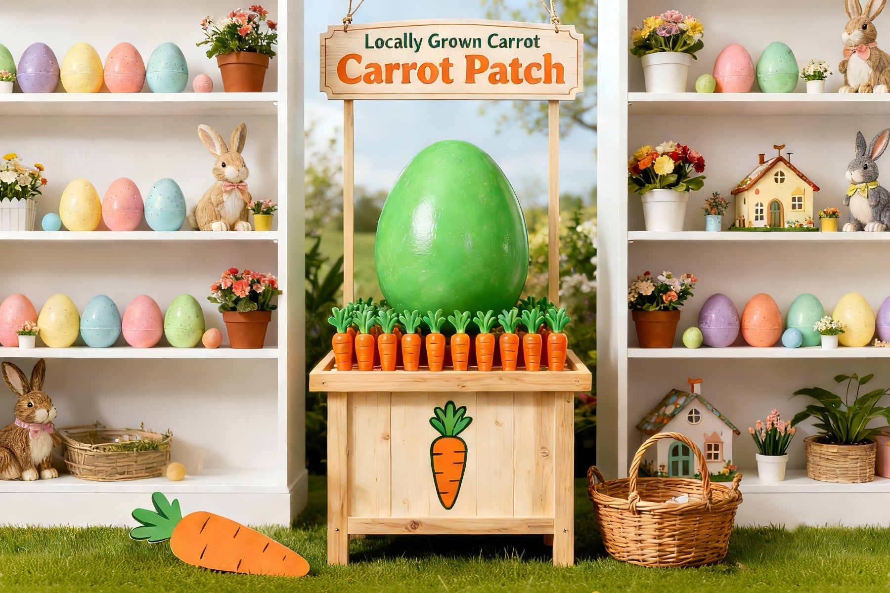 Fond Peter Rabbit Carotte Lapin Présentoir Fond de Pâques LXX512-121