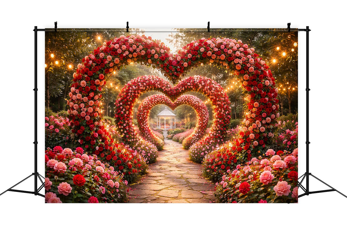 Toile de fond pour la Saint-Valentin Tunnel fleuri enchanté Toiles de fond pour la Saint-Valentin LXX512-168