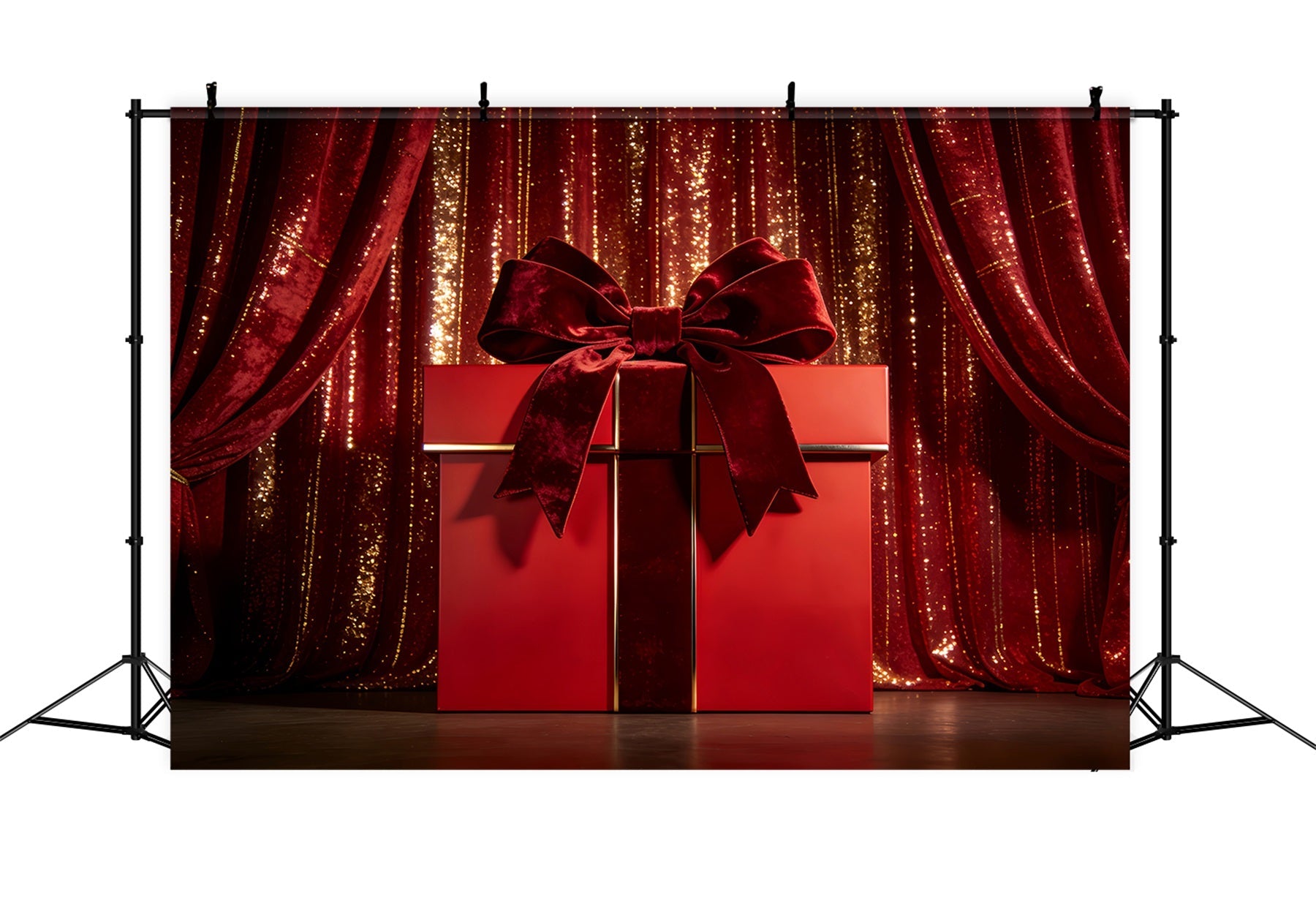 Fond Valentine boîte cadeau Rideau en velours Scène avec nœud Fond Valentine LXX512-88