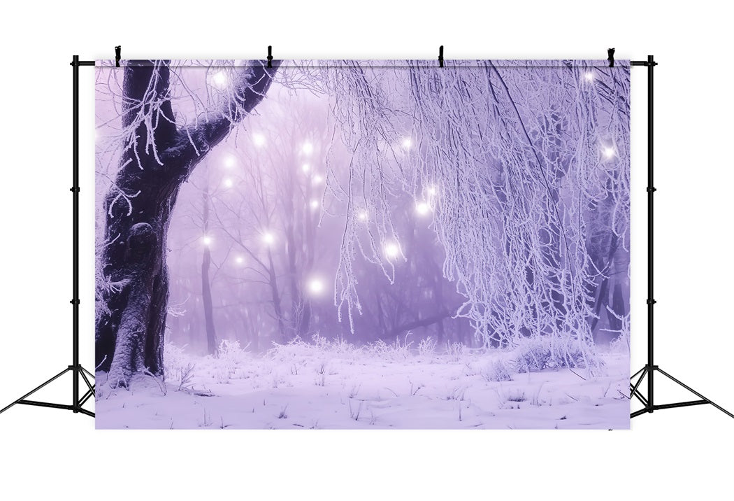 Toile de fond Hiver Forêt Enchantée Lumières Glacées LXX58-226