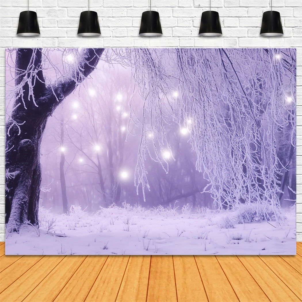 Toile de fond Hiver Forêt Enchantée Lumières Glacées LXX58-226
