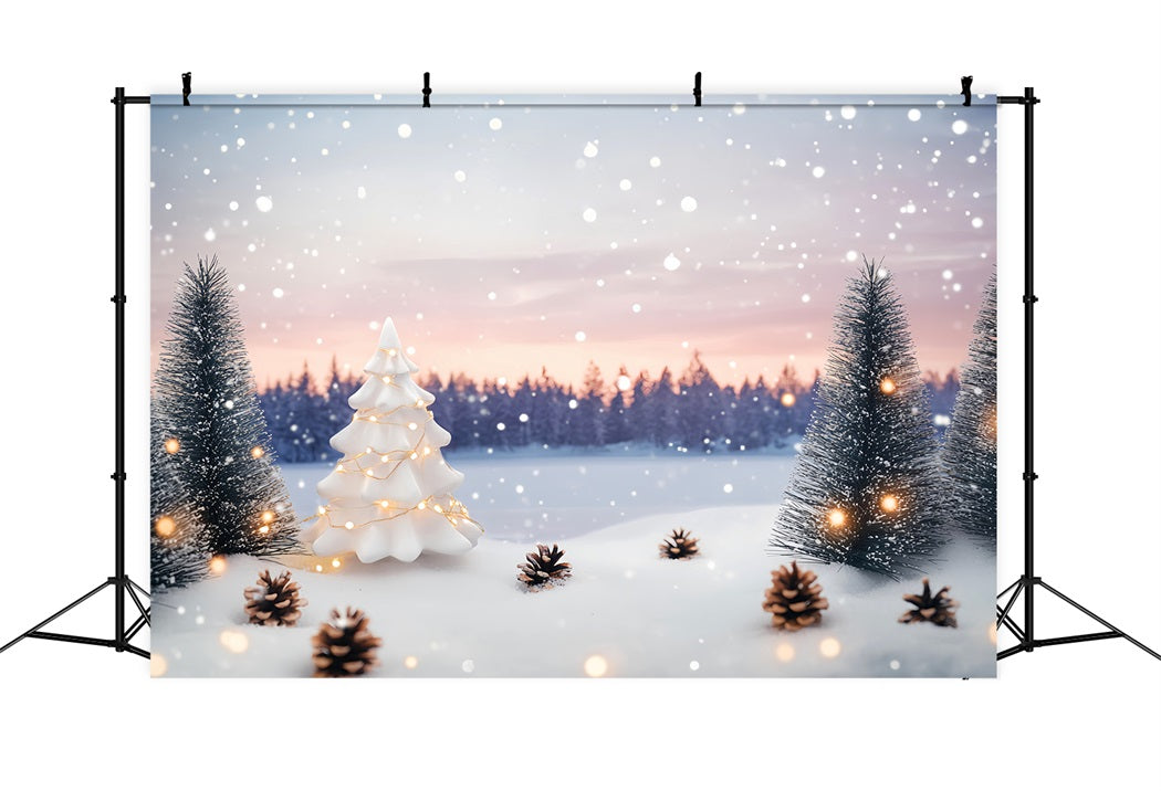 Toile de fond Hiver Pins Enneigés et Sapin Céramique LXX58-230