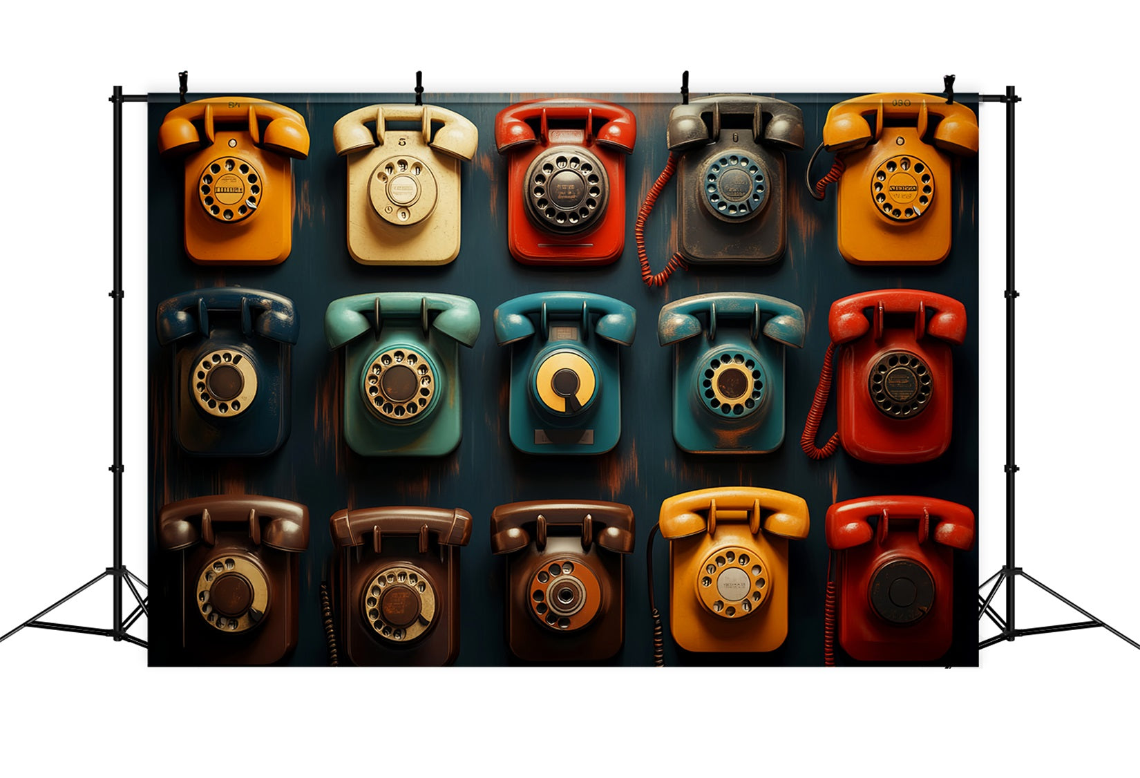 Toile de fond Retour à l'école Téléphones Vintage Colorés Mur LXX59-242