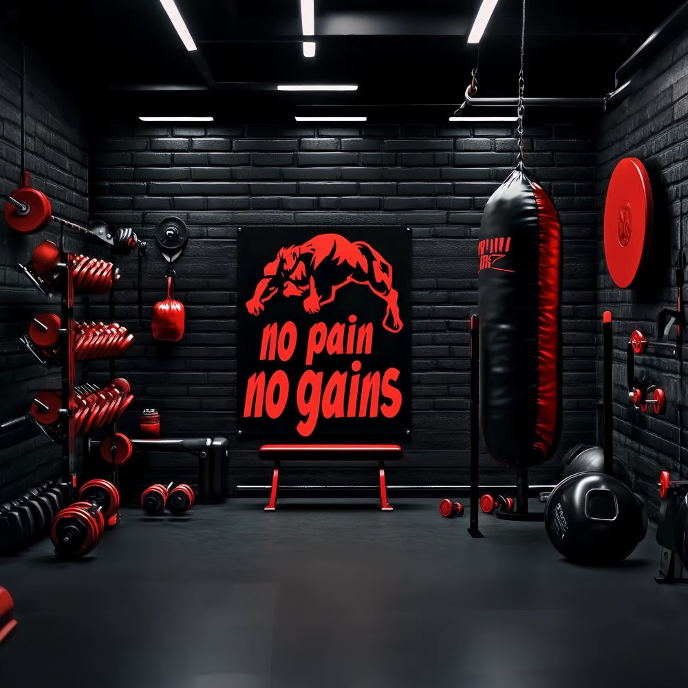 Toile de fond sportive Salle de boxe Équipement rouge et noir Toiles de fond sportives pour la photographie LXX59-299