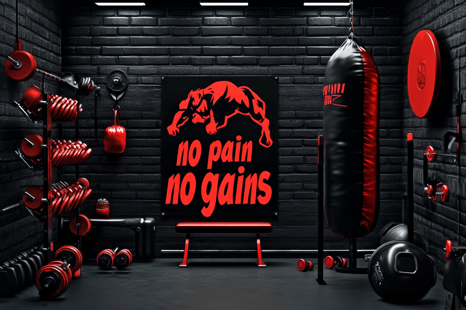 Toile de fond sportive Salle de boxe Équipement rouge et noir Toiles de fond sportives pour la photographie LXX59-299
