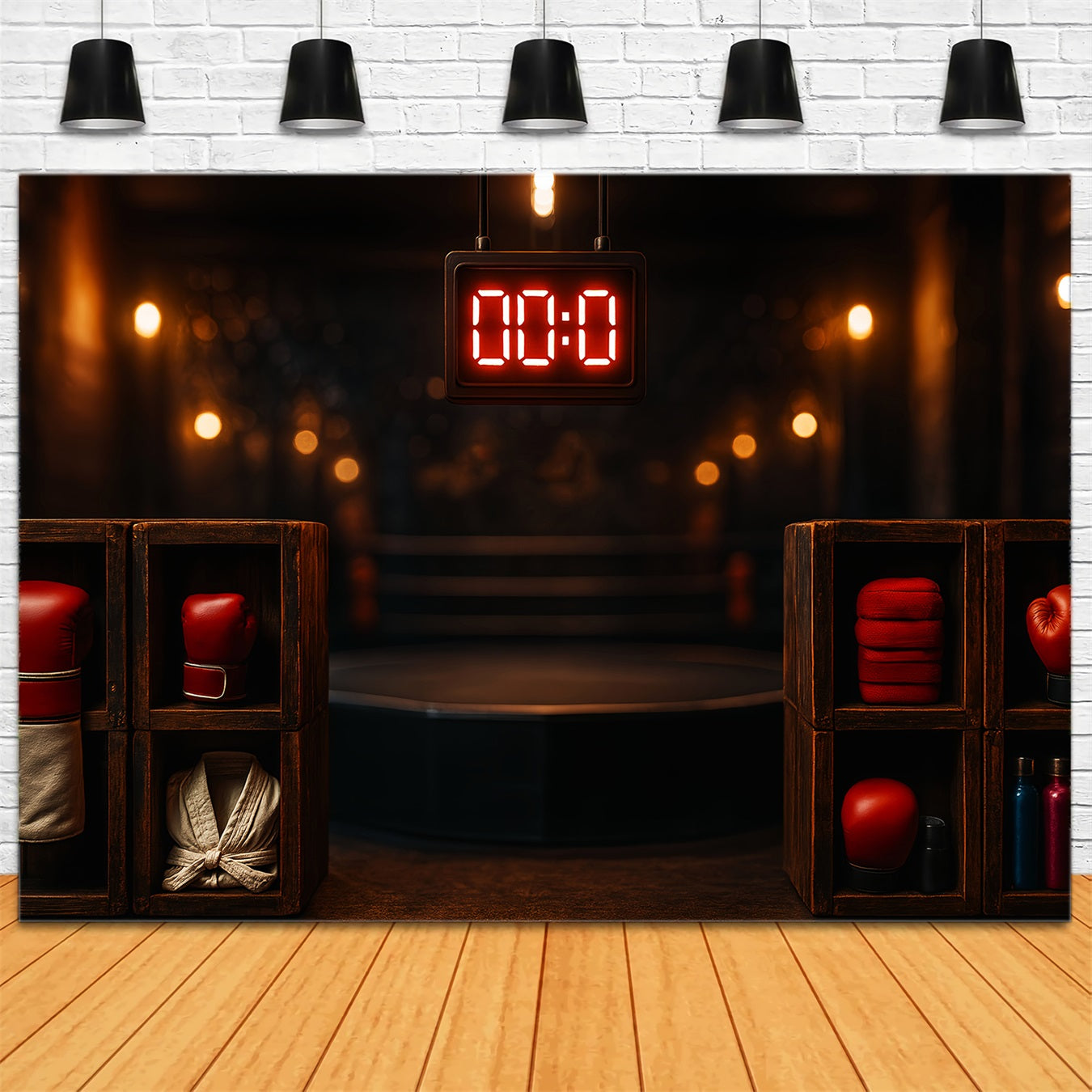 Fond sportif Ring de boxe Compte à rebours Fonds sportifs pour la photographie LXX59-301