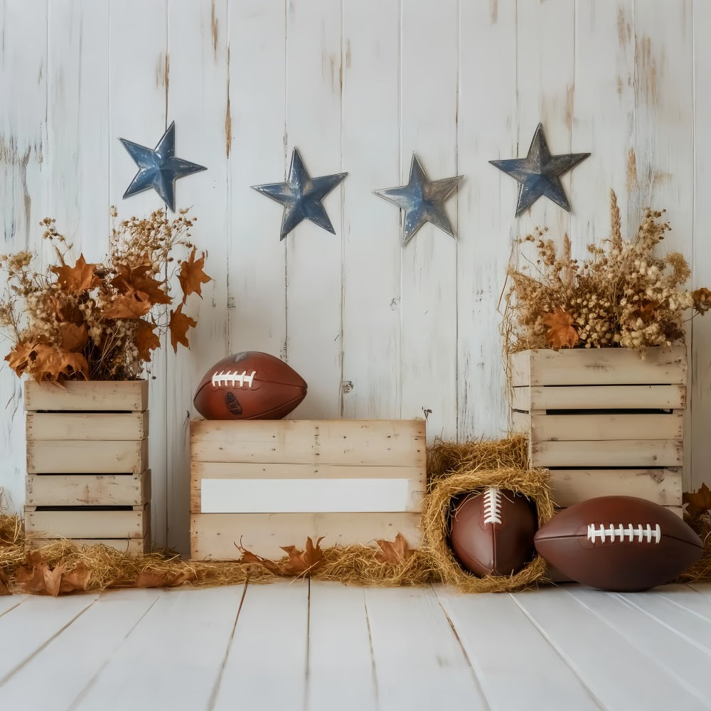 Fonds football Décoration rustique Football Automne Fonds sportifs LXX59-303