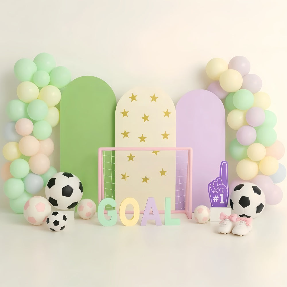 Fond sportif pastel avec but de football Fond football LXX59-306