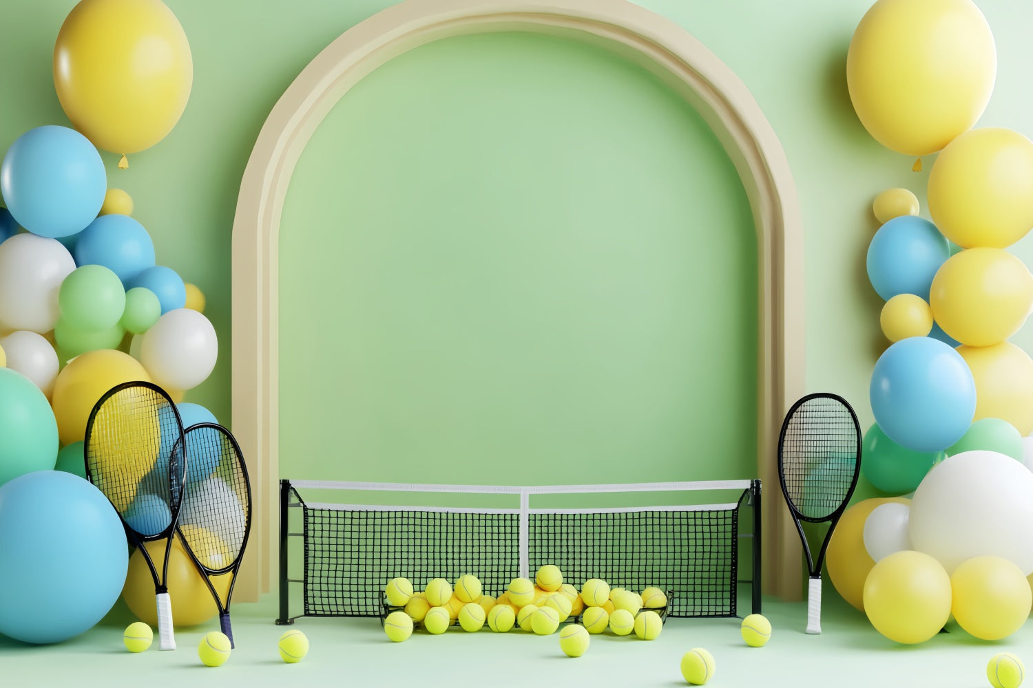 Fond sportif avec ballons de tennis colorés Fonds sportifs LXX59-307