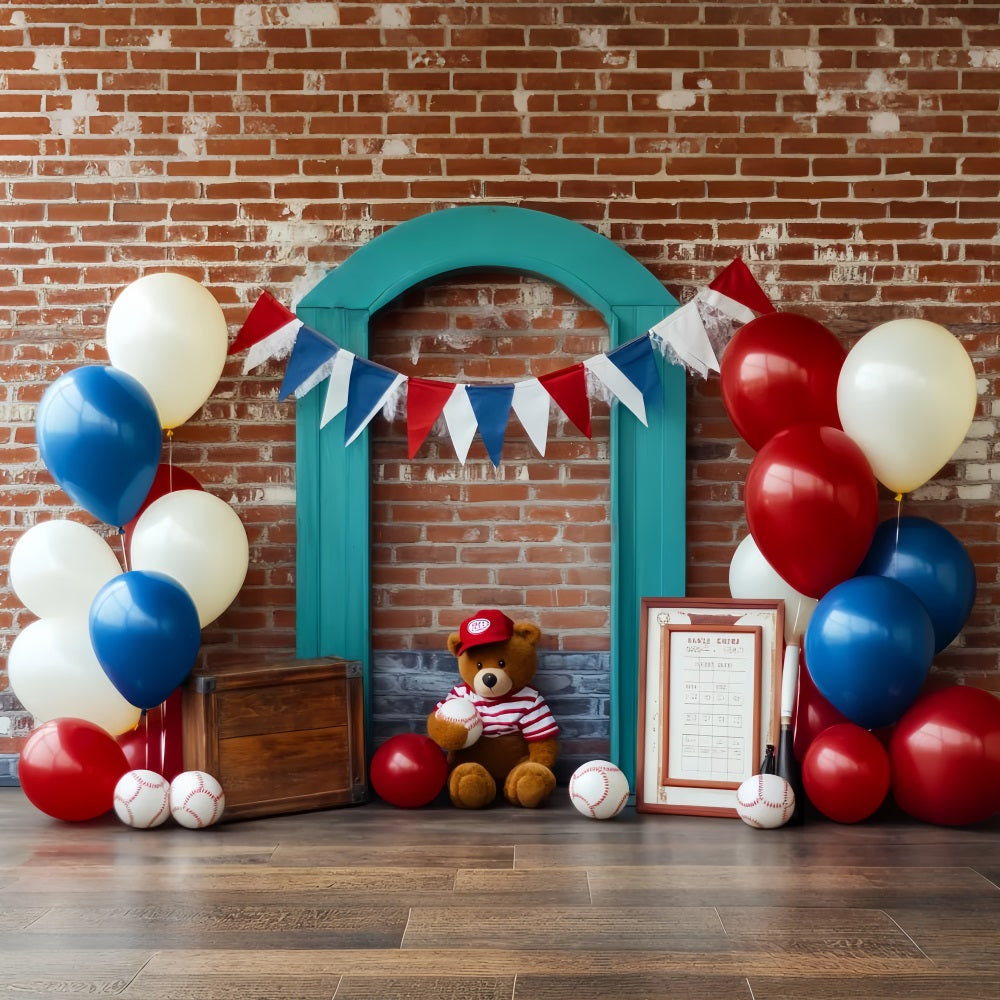 Fond basket-ball Patriotic Baseball Teddy Display Fond sportif LXX59-314