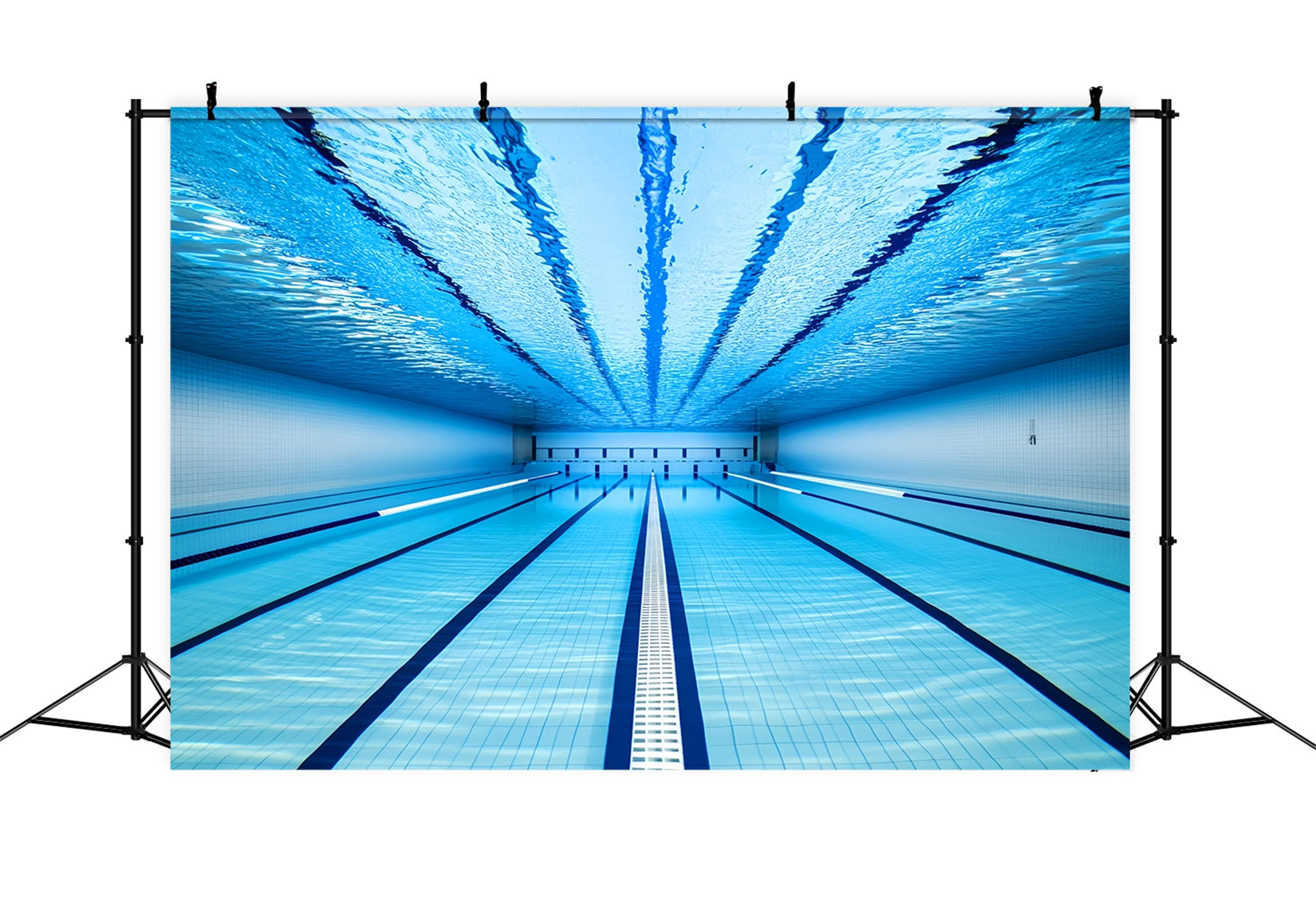 Fond sportif bleu avec couloirs de natation sous-marins Fonds sportifs LXX59-319