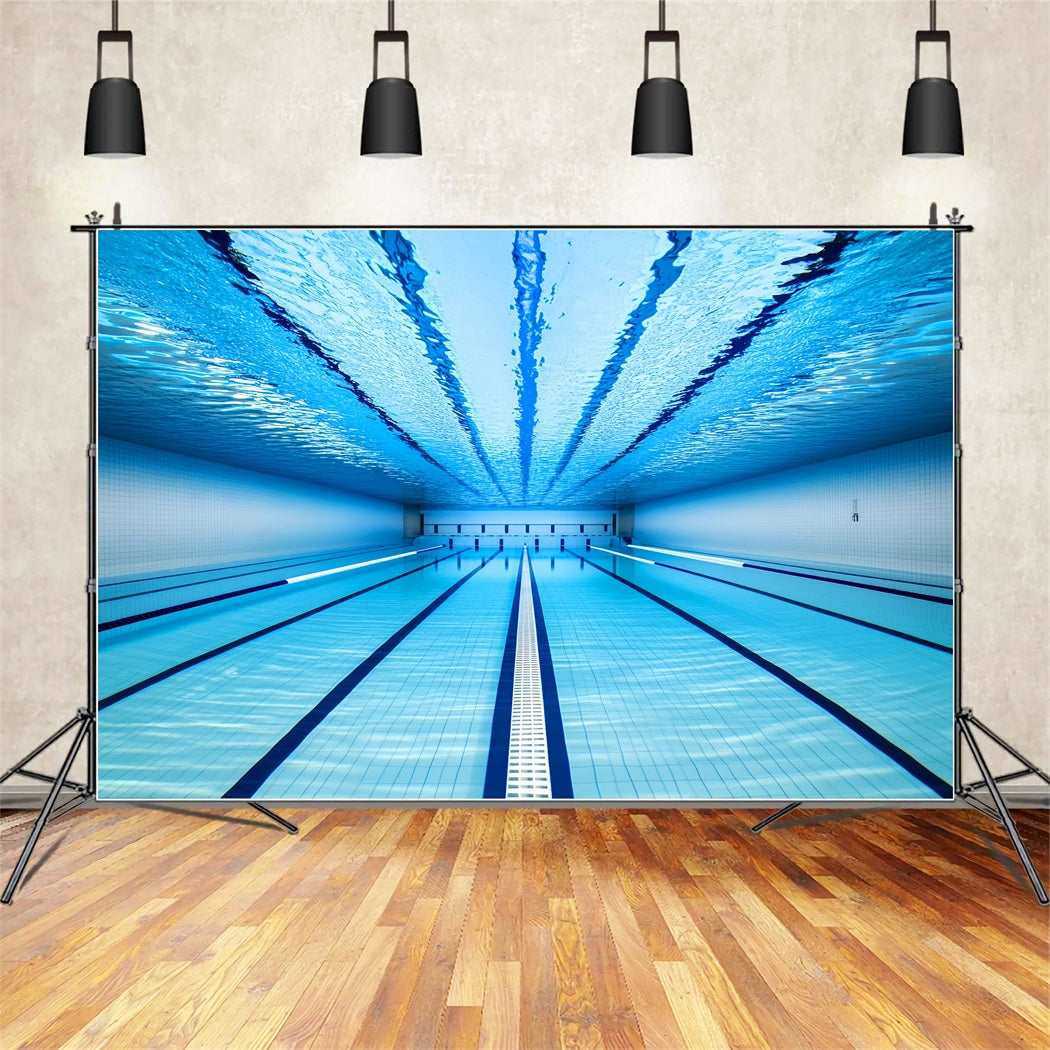 Fond sportif bleu avec couloirs de natation sous-marins Fonds sportifs LXX59-319