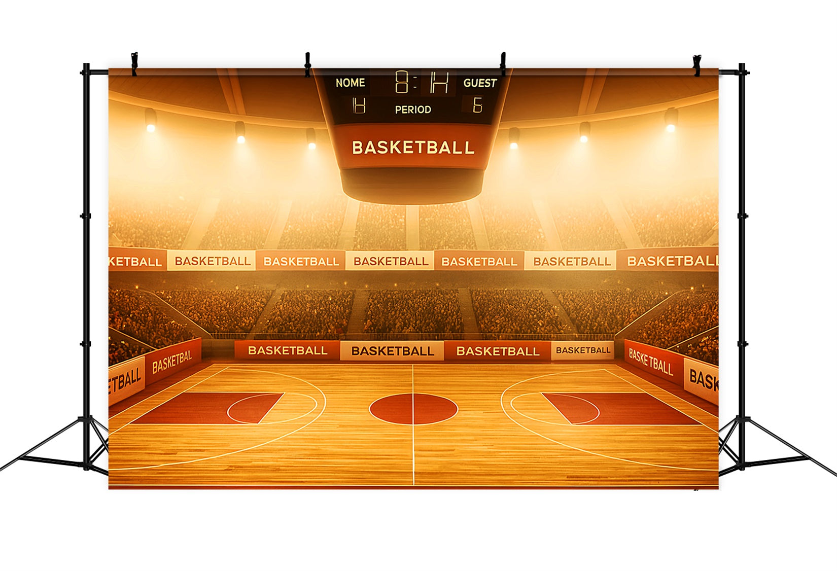 Toiles de fond de basket-ball Toile de fond de terrain de basket-ball Golden Glow LXX59-327