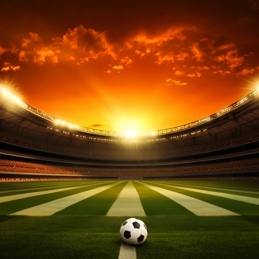 Toiles de fond pour le football Toile de fond sportive pour stade de football au coucher du soleil LXX59-330