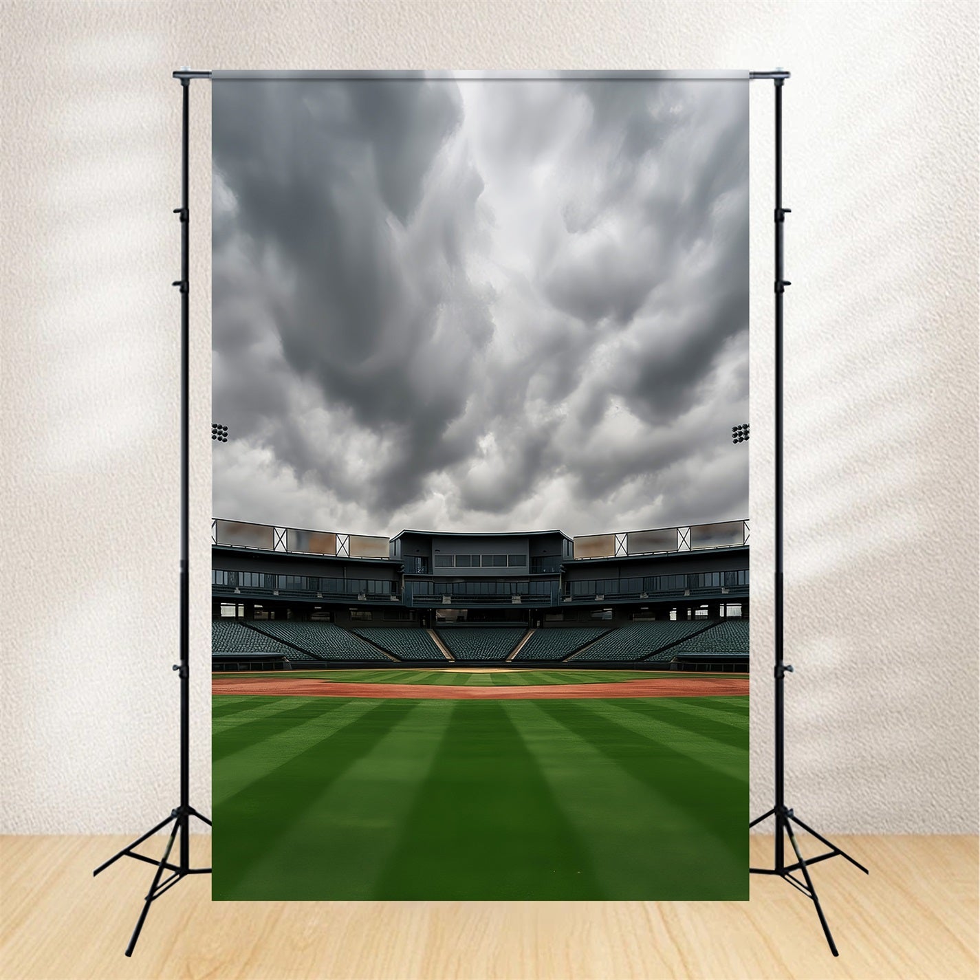 Fond sportif Stade de baseball vide Nuages Fond baseball LXX59-338