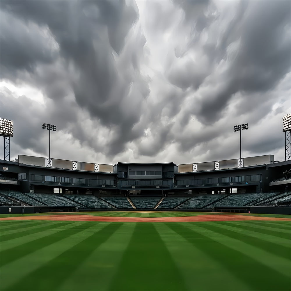 Fond sportif Stade de baseball vide Nuages Fond baseball LXX59-338