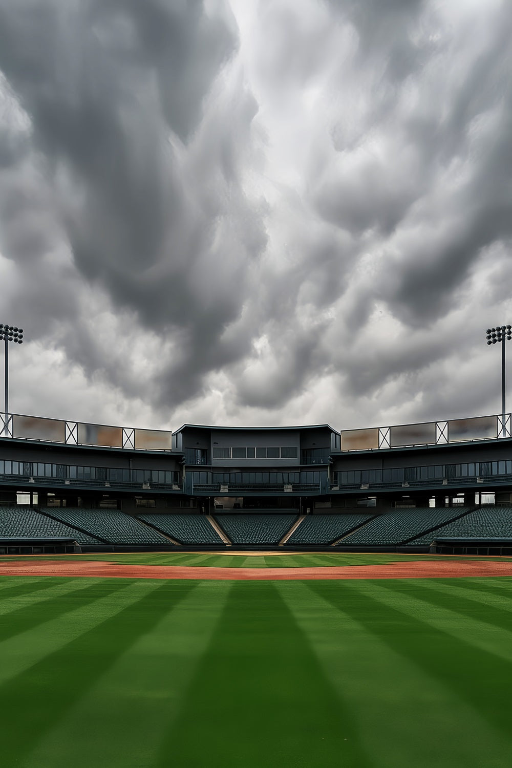Fond sportif Stade de baseball vide Nuages Fond baseball LXX59-338