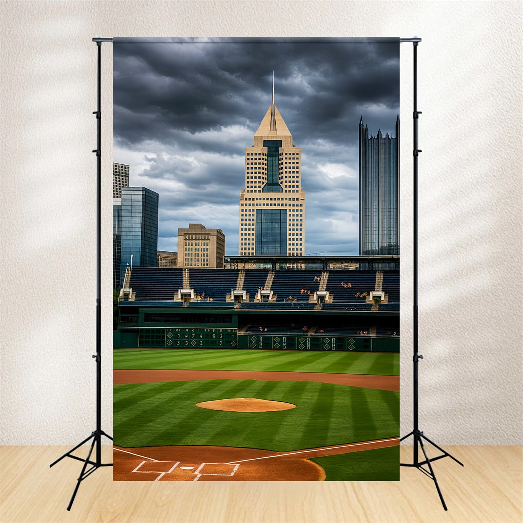 Fond sportif Horizon urbain Terrain de baseball Fond baseball LXX59-339