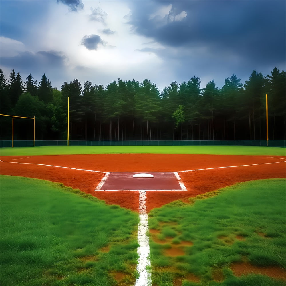 Toile de fond sportive Forêt et terrain de baseball Toile de fond terrain de baseball LXX59-341