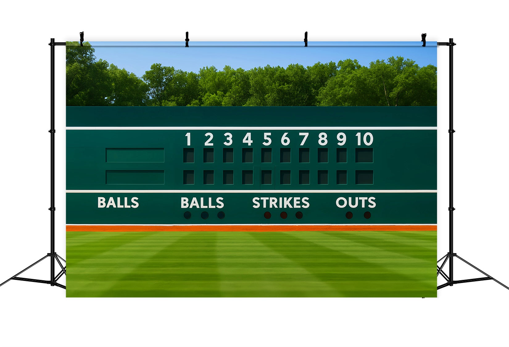 Toile de fond sportive Tableau d'affichage classique vert Toile de fond baseball LXX59-342