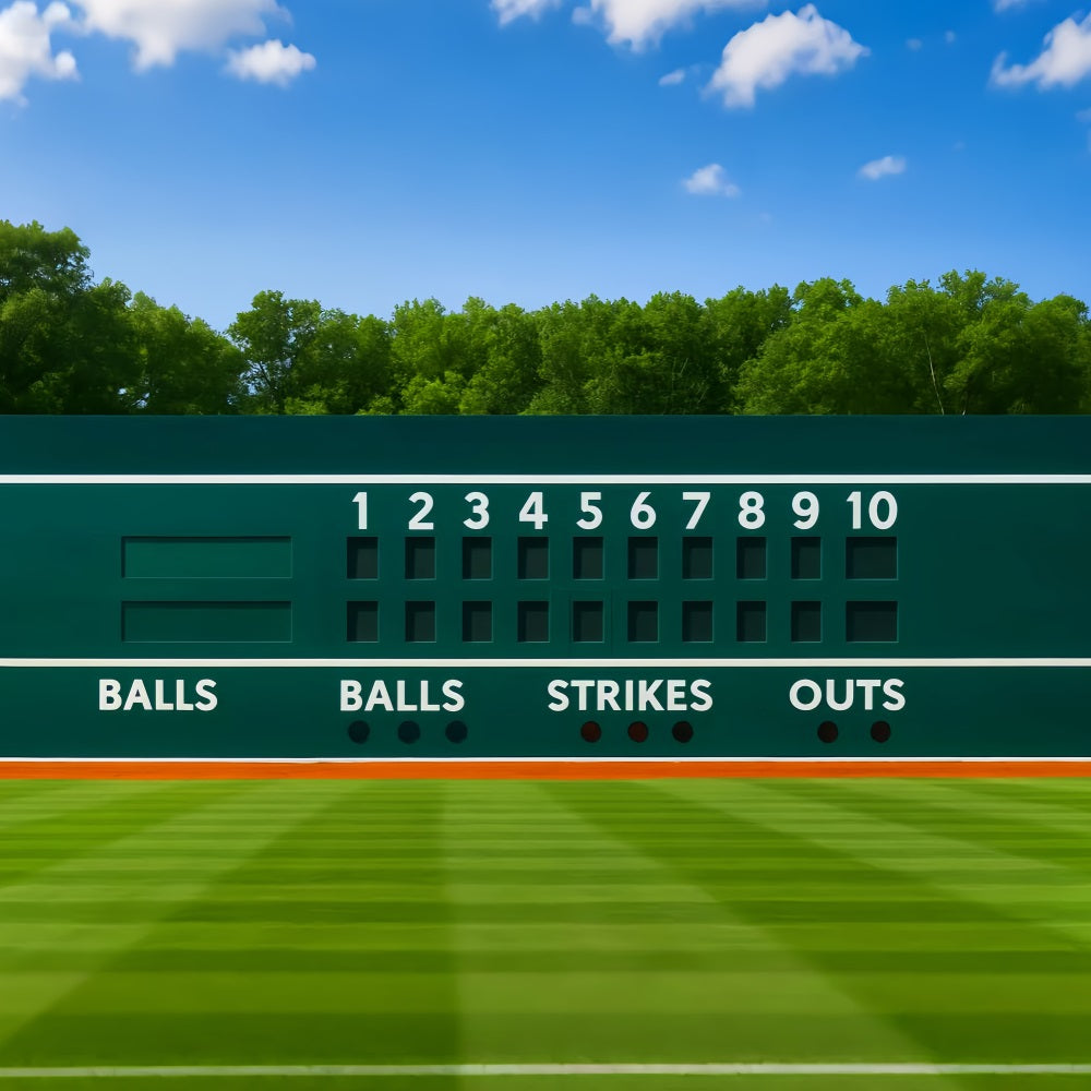 Toile de fond sportive Tableau d'affichage classique vert Toile de fond baseball LXX59-342
